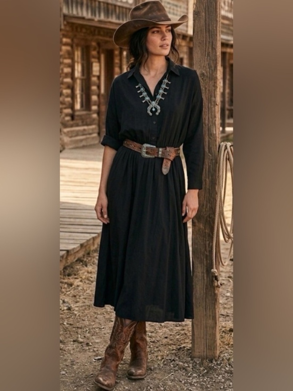 American Shirt Dress, Black Size 11/12